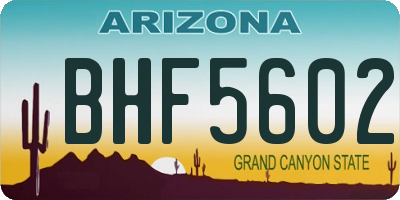 AZ license plate BHF5602