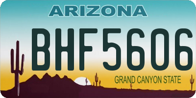 AZ license plate BHF5606