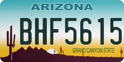 AZ license plate BHF5615