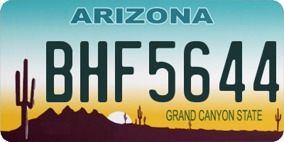 AZ license plate BHF5644