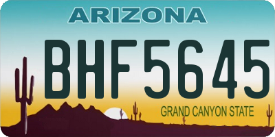 AZ license plate BHF5645