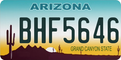 AZ license plate BHF5646