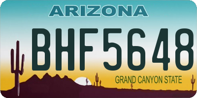 AZ license plate BHF5648
