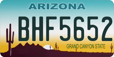 AZ license plate BHF5652