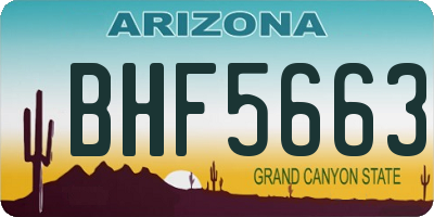 AZ license plate BHF5663