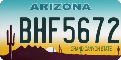 AZ license plate BHF5672