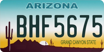 AZ license plate BHF5675