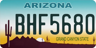 AZ license plate BHF5680