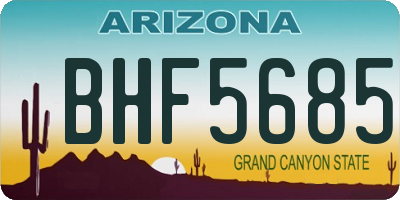 AZ license plate BHF5685