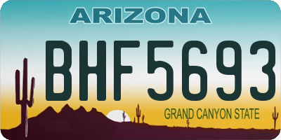 AZ license plate BHF5693