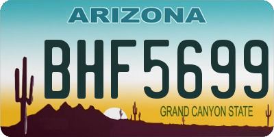 AZ license plate BHF5699