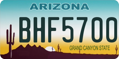 AZ license plate BHF5700