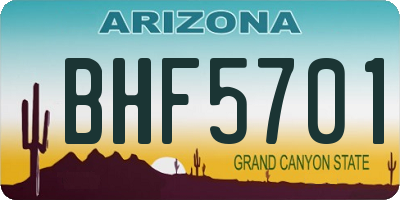 AZ license plate BHF5701