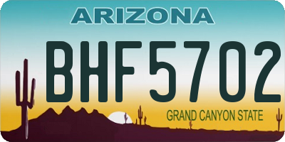 AZ license plate BHF5702