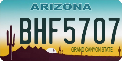 AZ license plate BHF5707