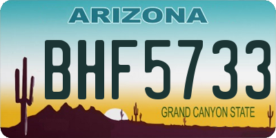 AZ license plate BHF5733