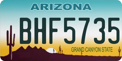 AZ license plate BHF5735