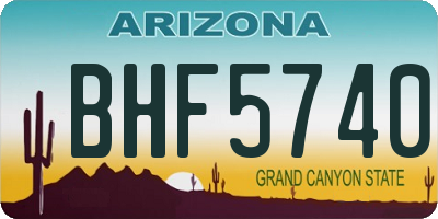 AZ license plate BHF5740