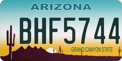 AZ license plate BHF5744