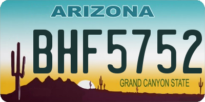 AZ license plate BHF5752