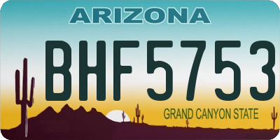 AZ license plate BHF5753