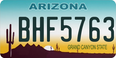 AZ license plate BHF5763