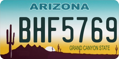 AZ license plate BHF5769