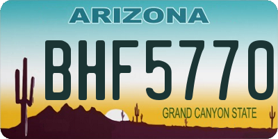 AZ license plate BHF5770