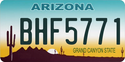 AZ license plate BHF5771