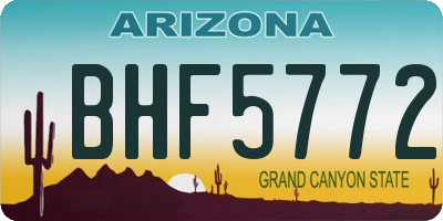 AZ license plate BHF5772