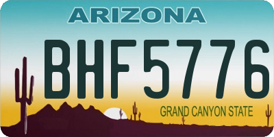 AZ license plate BHF5776