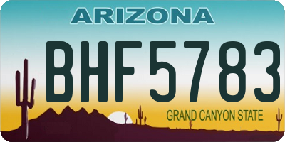AZ license plate BHF5783