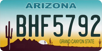 AZ license plate BHF5792