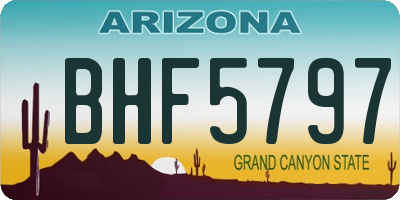 AZ license plate BHF5797