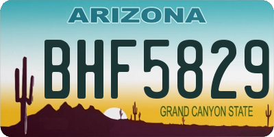 AZ license plate BHF5829