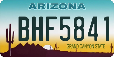 AZ license plate BHF5841