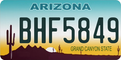 AZ license plate BHF5849