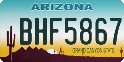 AZ license plate BHF5867