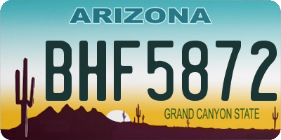 AZ license plate BHF5872