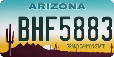 AZ license plate BHF5883