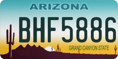 AZ license plate BHF5886