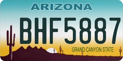 AZ license plate BHF5887