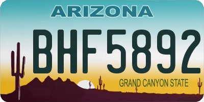 AZ license plate BHF5892