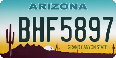 AZ license plate BHF5897