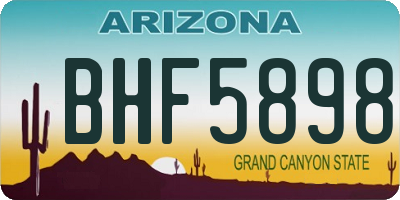 AZ license plate BHF5898