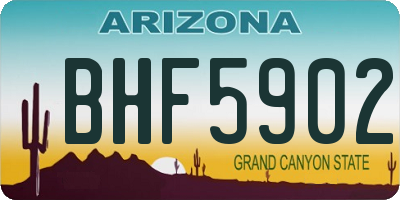 AZ license plate BHF5902
