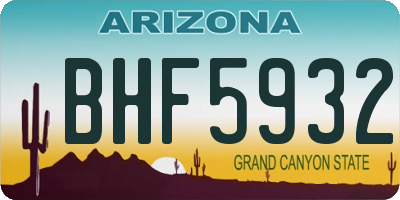 AZ license plate BHF5932