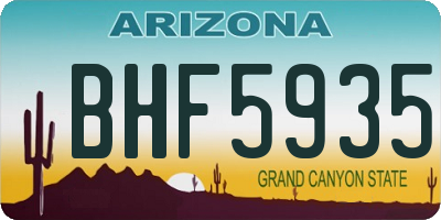 AZ license plate BHF5935