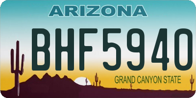 AZ license plate BHF5940