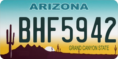 AZ license plate BHF5942